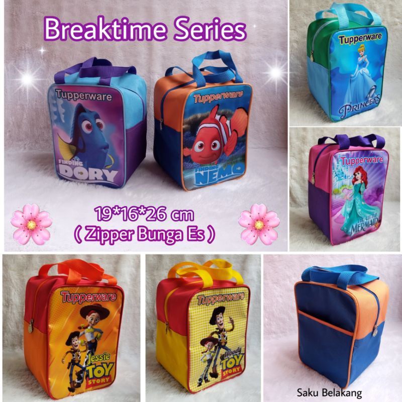 Breaktime Series Lunch Bag tas bekal Nemo, Dory, Mermaid, Princess, Toy  Story Zipper bunga Es