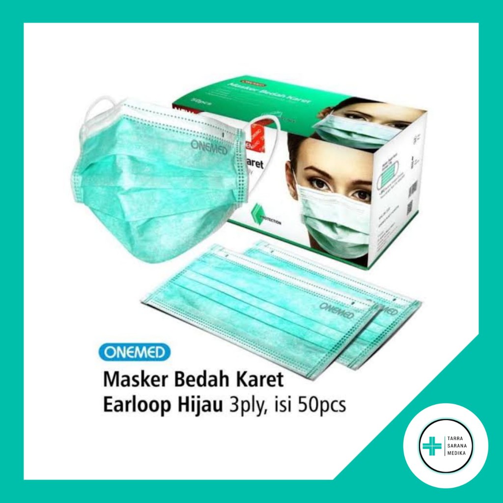 Jual OneMed Masker Medis Earloop Karet Ply Cantol Telinga Shopee Indonesia