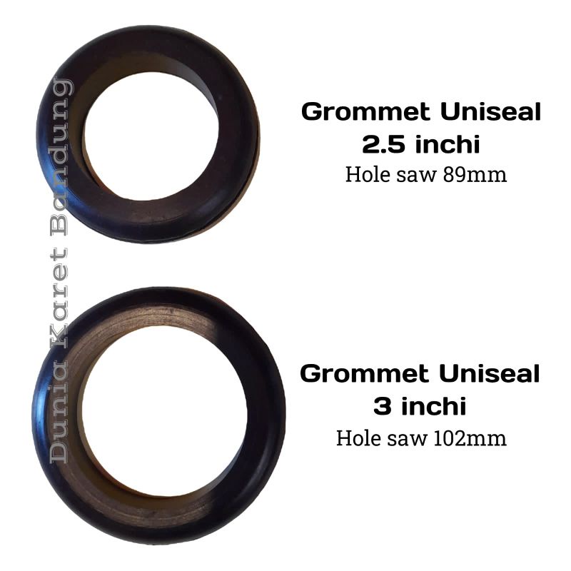 Karet Grommet/Gromet rubber 2.5 inch dan 3 inch double join untuk pipa PVC hidroponik, dll