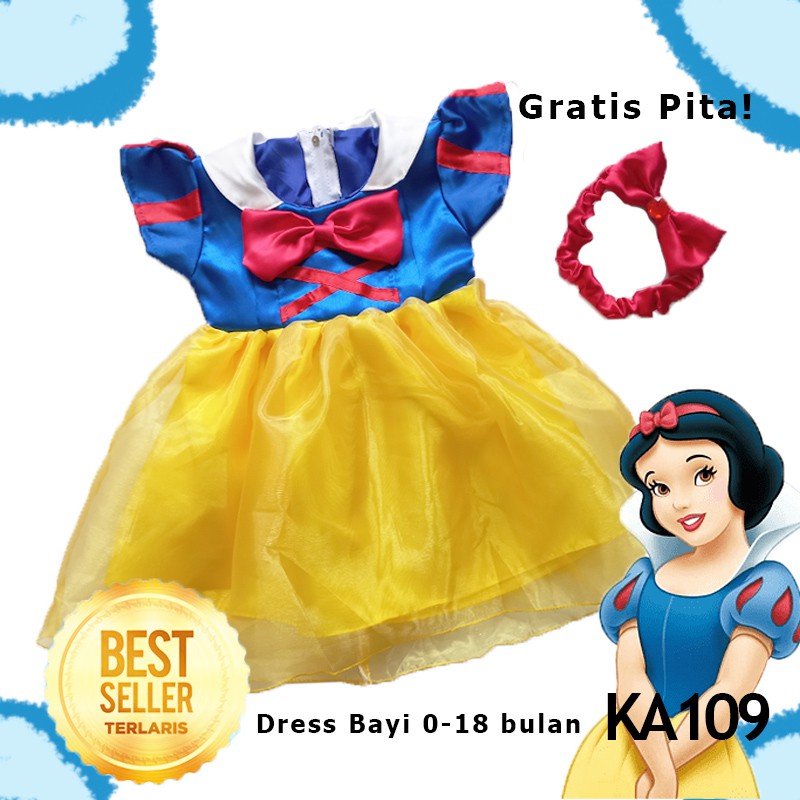 Jual Dress Baju Gaun Snow White Putri Salju Bayi 0- 18 Bulan Princess ...