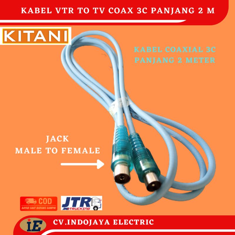 Jual KABEL ANTENA TV 2M KITANI Jack / Coaxial Cable Male to L Male