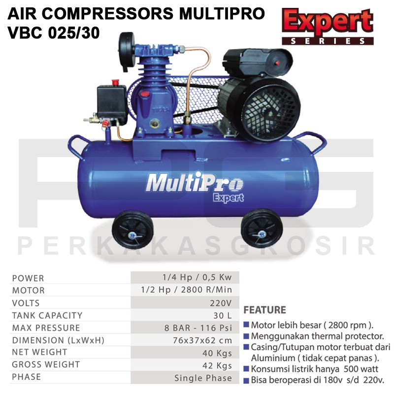 Jual Air Compressor Van Belt Motor Vbc Multipro Kompresor