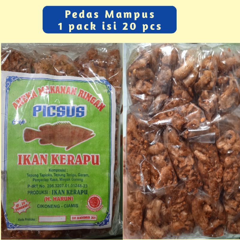 Jual Cemilan Ikan Kerapu Picsus 1 Pak 20 Bungkus Snack Makanan