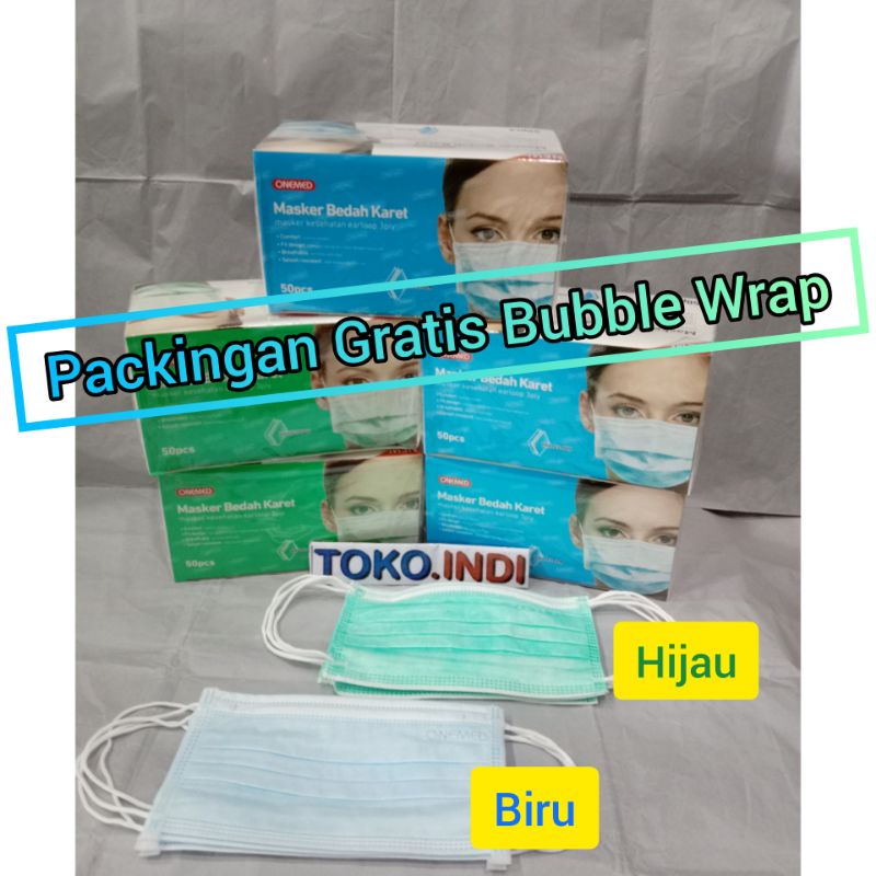 Jual Masker Medis Onemed / Masker Bedah Karet Onemed 3 Ply Earloop Isi ...