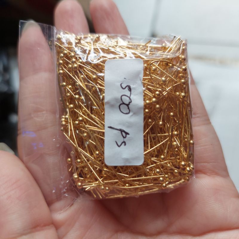 Jual paku pentul gold uk 2,5cm isi 500pcs | Shopee Indonesia