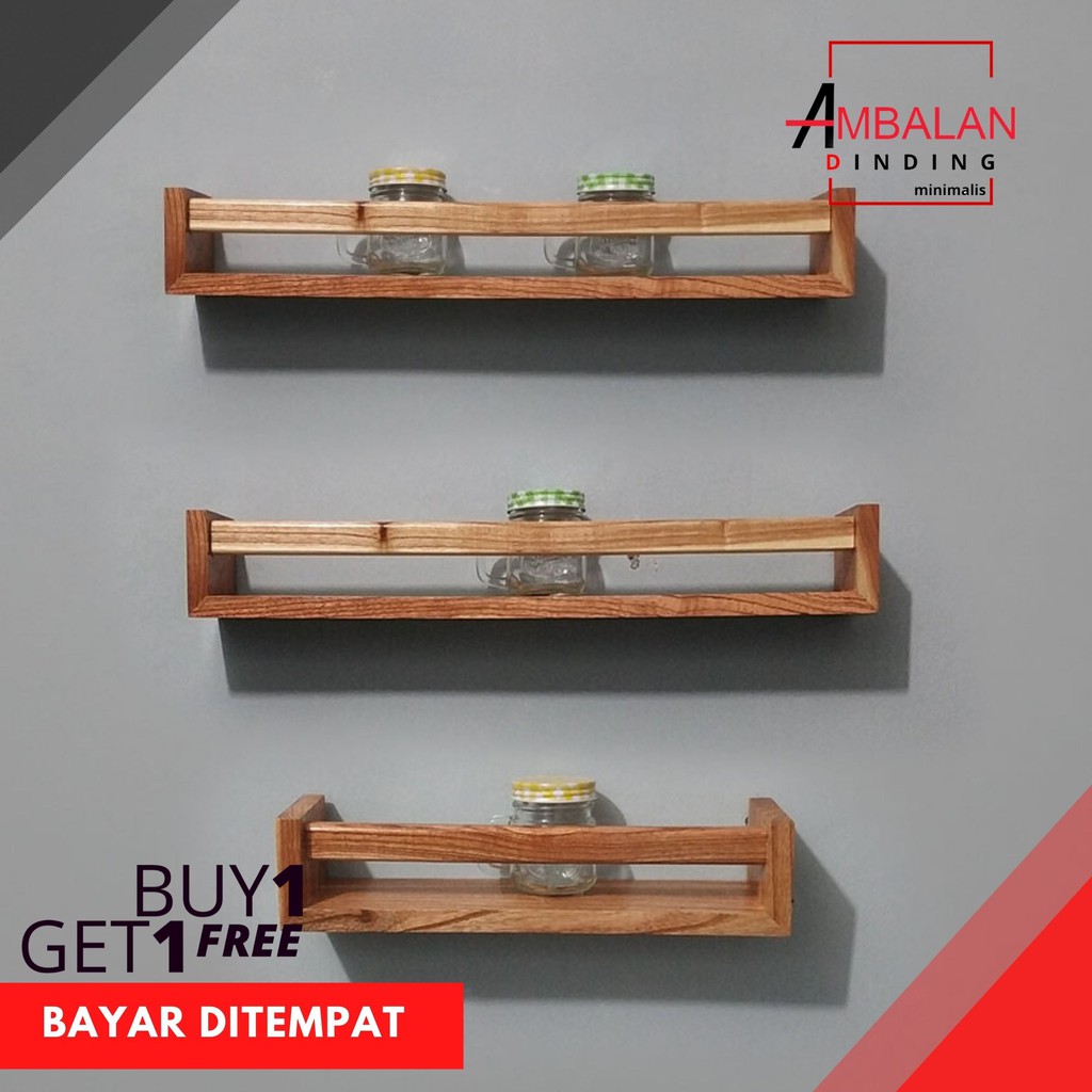Jual Model Rak Dinding Kayu Minimalis isi 3 pcs ukuran 40, 60, 60 cm ...