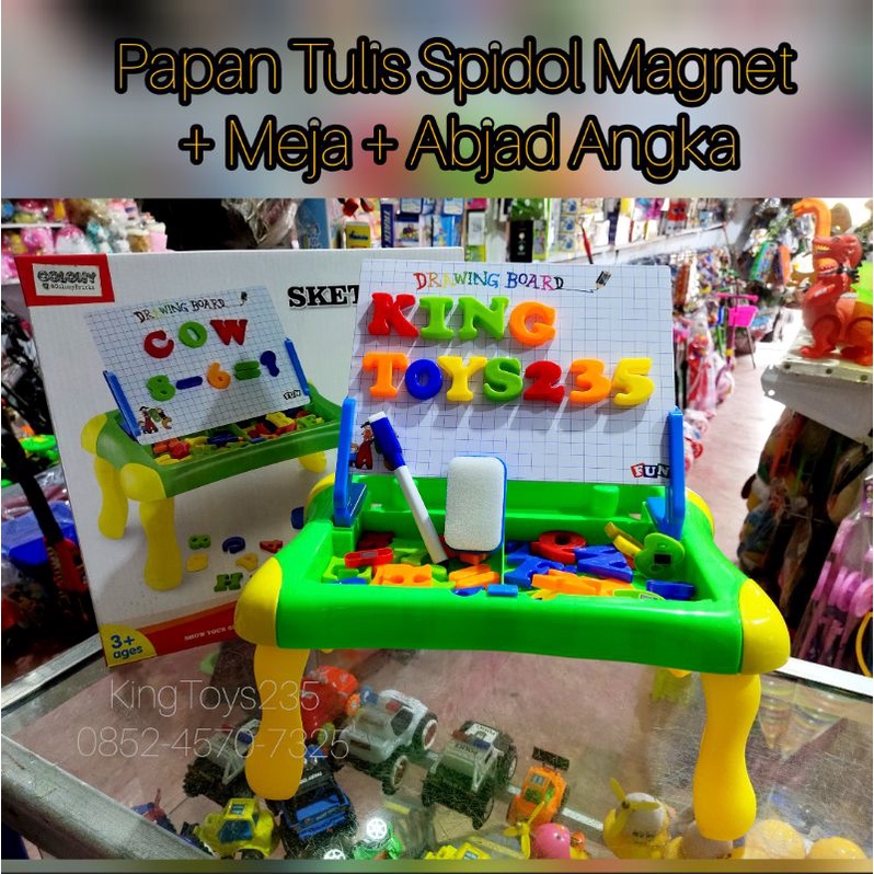 Jual Mainan Anak Meja Belajar Set Papan Tulis Magnet Spidol Penghapus ...