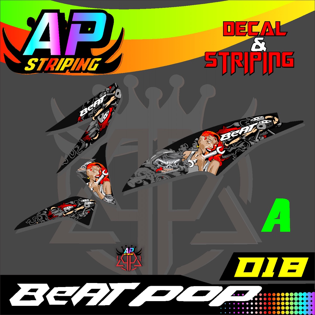 Jual JUAL STICKER STRIPIG LIS VARIASI CEWEK JILAT KUNCI HONDA BEAT POP ...