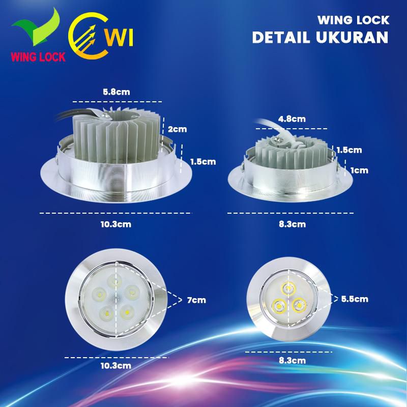 Jual Lampu Downlight LED 5 Mata Wing Lock | Shopee Indonesia
