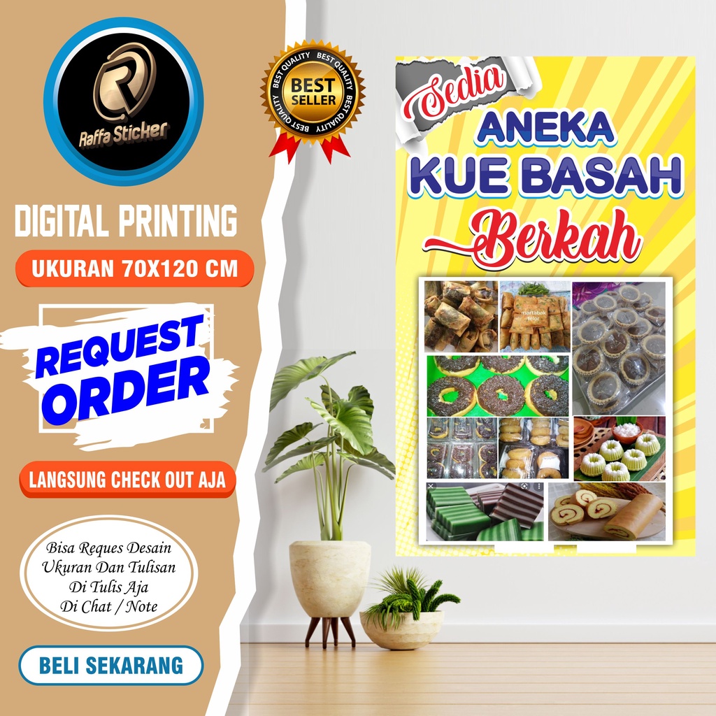 Jual Spanduk Banner Backdrop Aneka Kue Basah / Spanduk Aneka Kue Basah