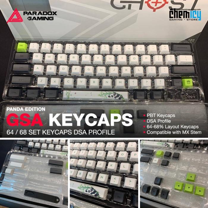 Jual Paradox Gaming Gsa 64 / 68 Set Keycaps Keyboard Dsa Profile - Grey ...