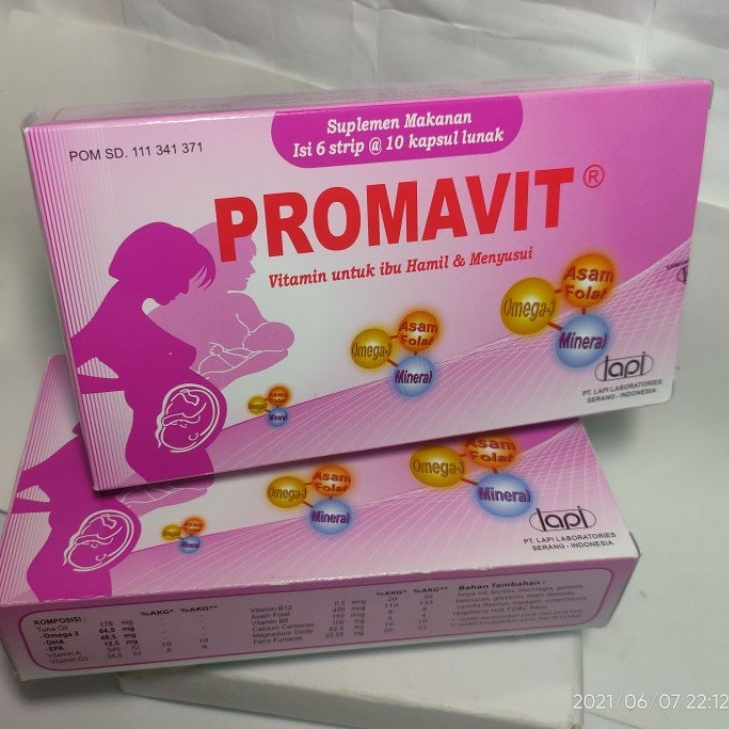Jual PROMAVIT - HARGA PER/BOX= ISI 60 KAPSUL= 6 STRIP - SUPLEMENTASI ...