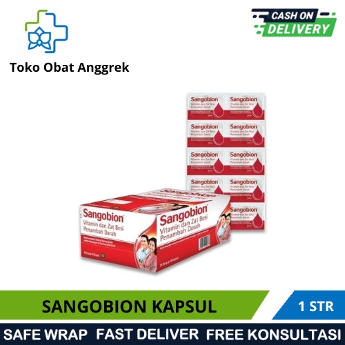 Jual SANGOBION 10 KAPSUL/PENAMBAH DARAH/VITAMIN/MENGATASI GEJALA ANEMIA ...