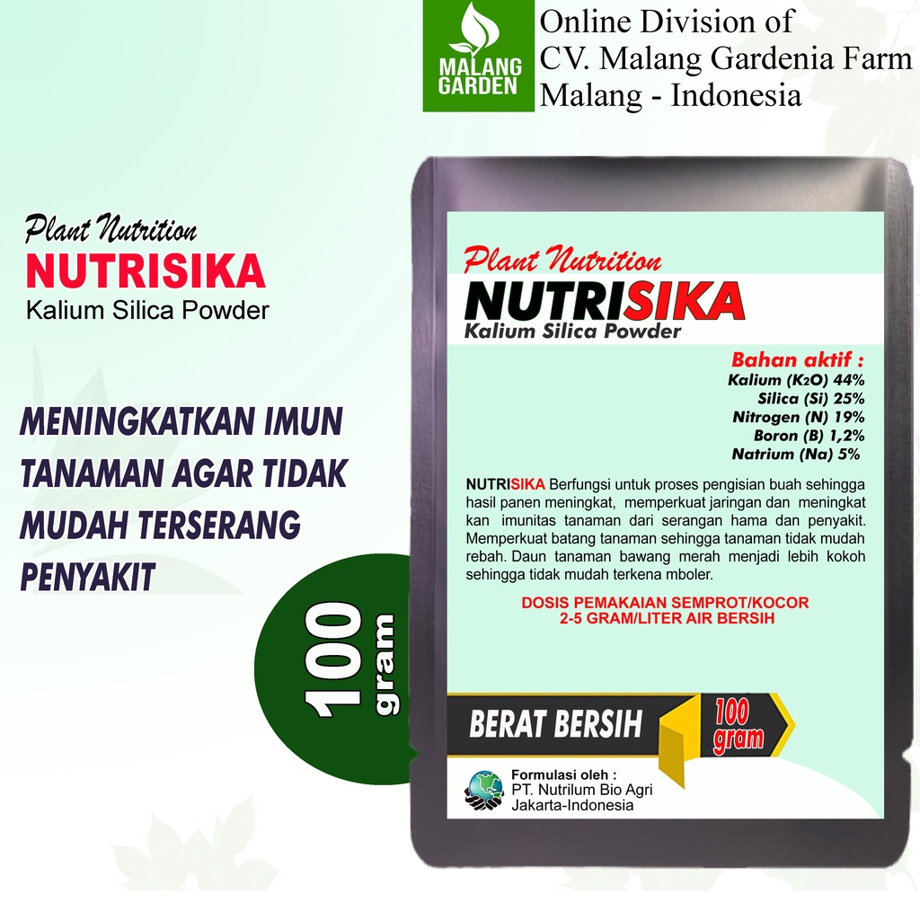 Jual Pupuk Silika Murni Nutrisika 100 Gram Kalium Silika Nutrisika