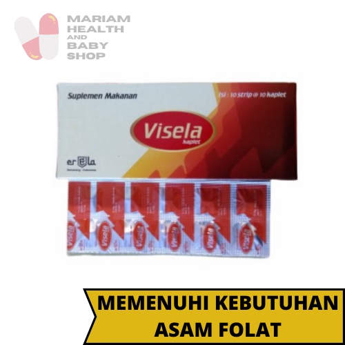 Jual Visela Isi 100 Tablet Vitamin Ibu Hamil Folic Acid B6 dan