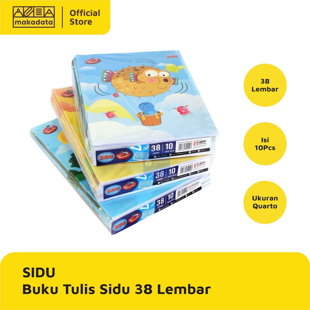 Jual BUKU TULIS SIDU 38 LEMBAR 10 PCS / PACK MURAH | Shopee Indonesia