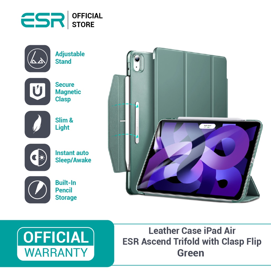 Jual Leather Case Ipad Air Esr Ascend Trifold With Clasp Flip Shopee