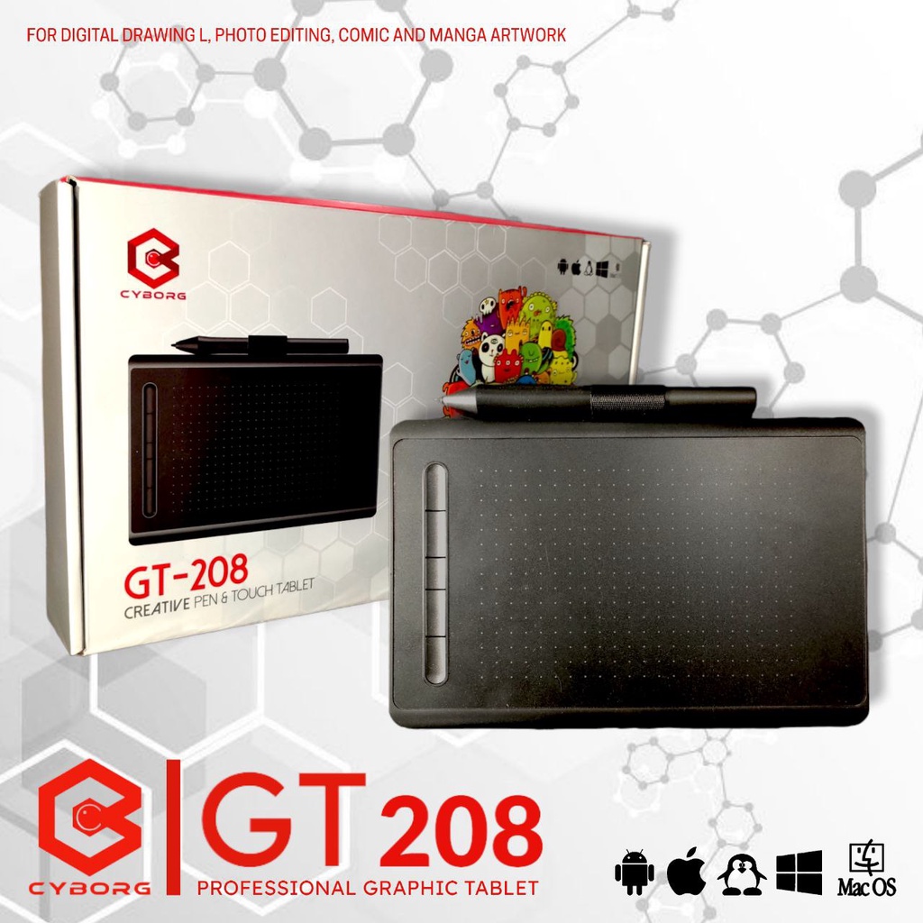 Jual CYBORG GT208 GT 208 Graphic Drawing Tablet Android | Shopee Indonesia
