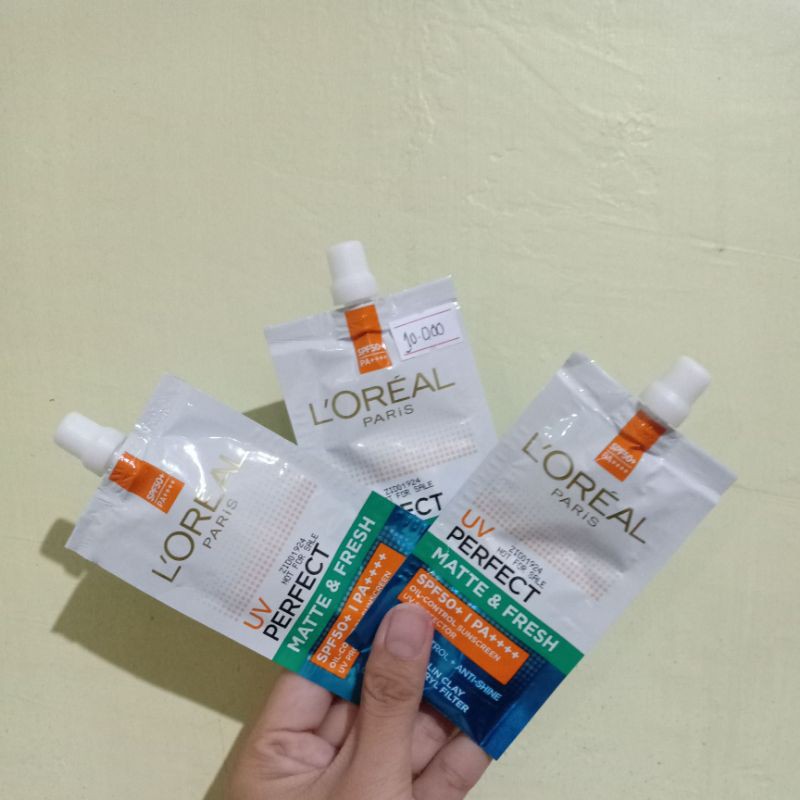Jual Loreal Paris UV Perfect Matte & Fresh SPF 50 PA++++ 7ml Sachet