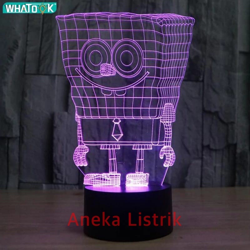 Jual LAMPU HIAS LED 3D / LAMPU TIDUR HIAS DIMENSI 3 WARNA PUTIH KUNING