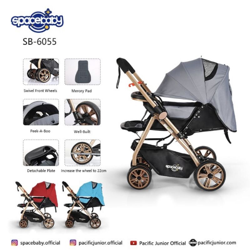 Jual STROLLER SPACE BABY SB 6055 BABY STROLLER Shopee Indonesia