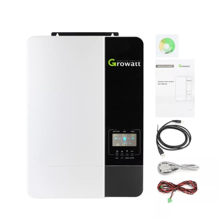 Jual Inverter Hybrid Off Grid Growatt 3500W SPF 3500 ES Solar Charge 3 ...