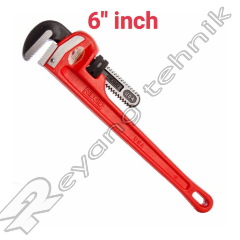 Jual RIDGID Kunci Pipa 6 inch Pipe Wrench Steel Handle ORIGINAL ...