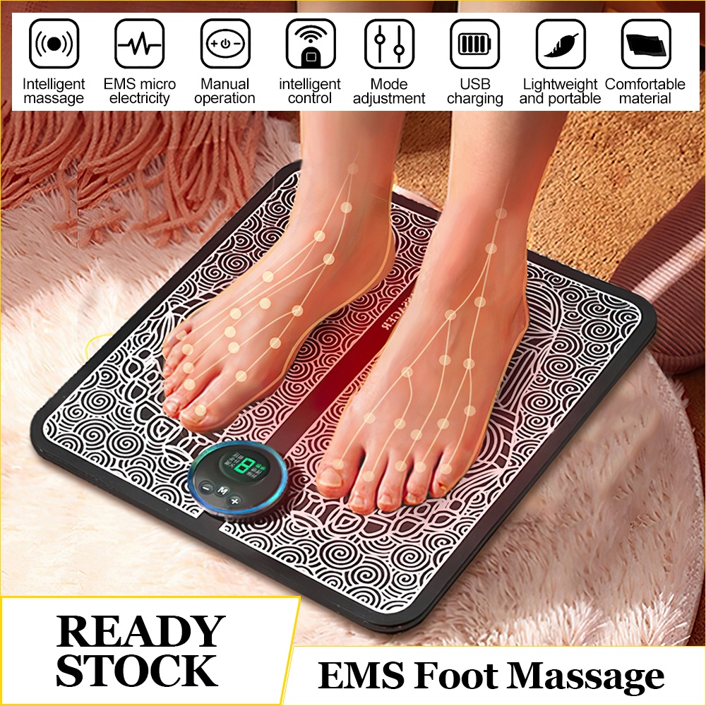 Jual Ems Foot Massager Pijat Kaki Ems Pad Mat Listrik Tikar Pulse Akupunktur Pengisian 2382