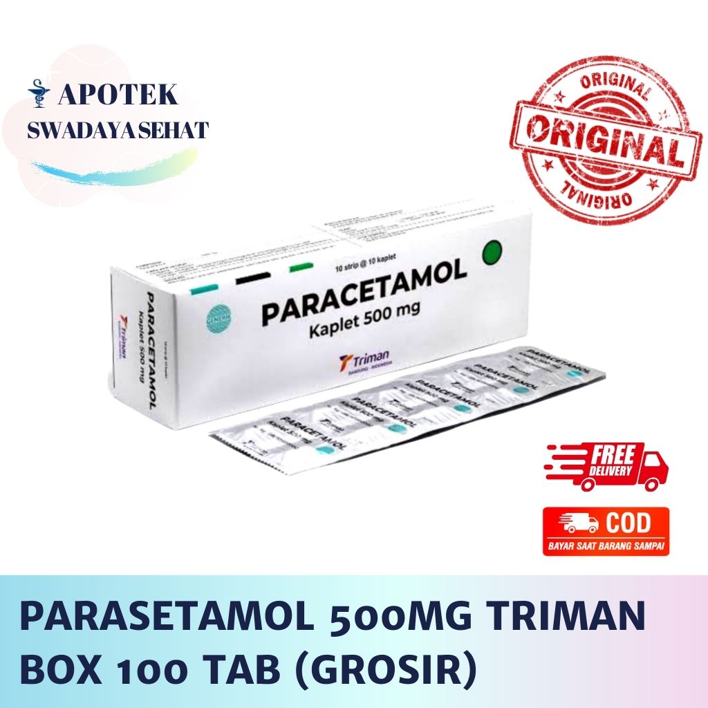 Jual Paracetamol 500 Mg Triman BOX 100 Tablet - Obat Demam Anti Nyeri ...