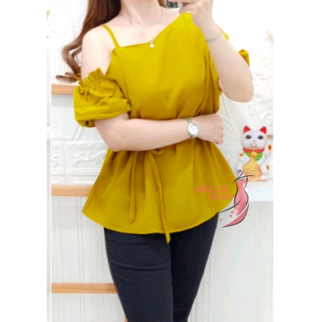 Jual Helloshop Atasan Sabrina Sebelah Sunny Blouse Fashion Cewek