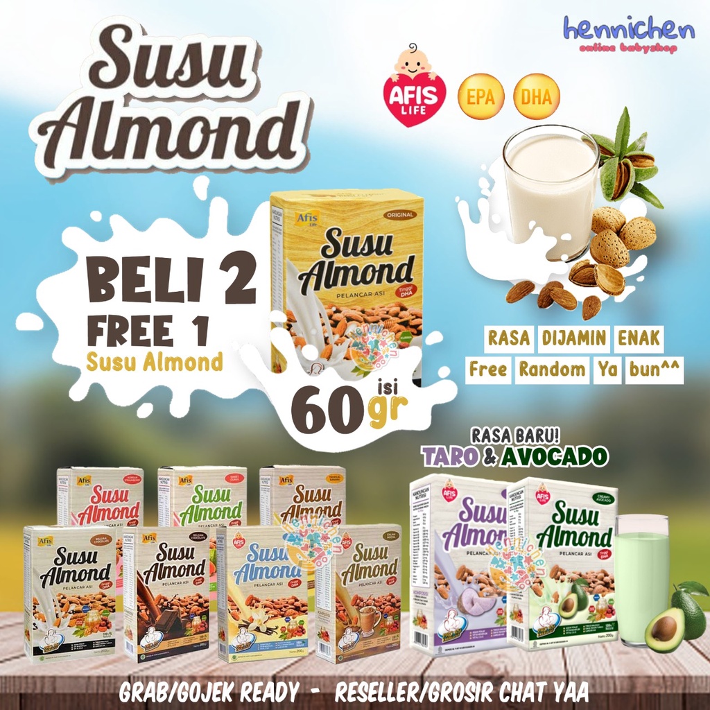 Jual Promo Susu Almond Afis New Launching Pelancar Asi Pengental Asi Susu Program Hamil