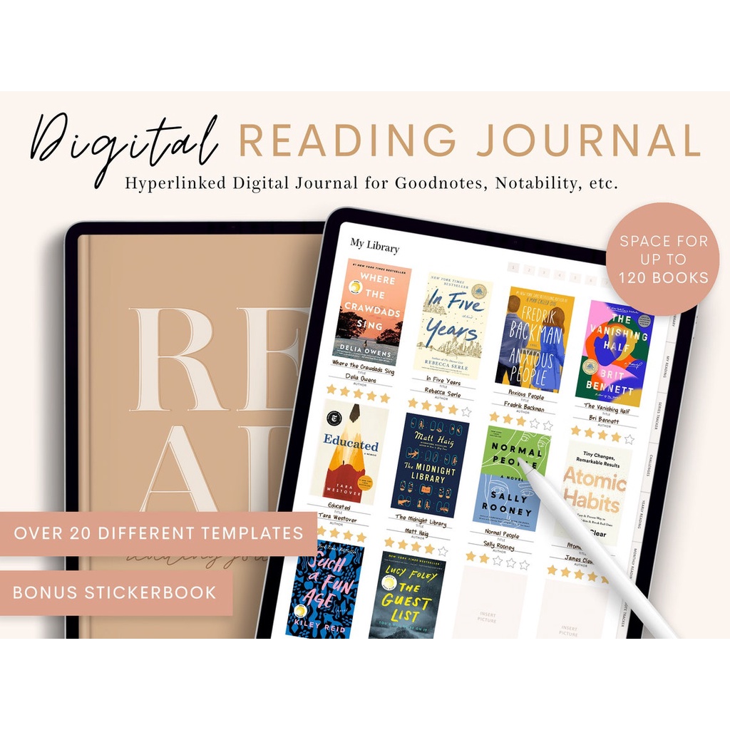 Jual Digital Journal & Planner - Book Reading Review & Tracker (Tab ...