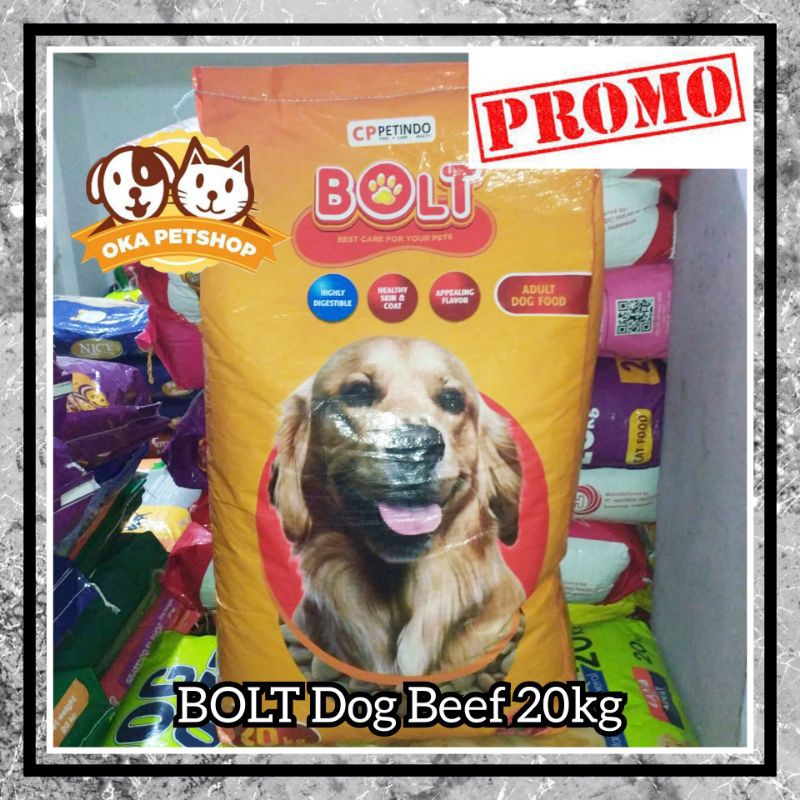 Jual Bolt dog beef 20kg - dog food - makanan anjing bolt | Shopee Indonesia
