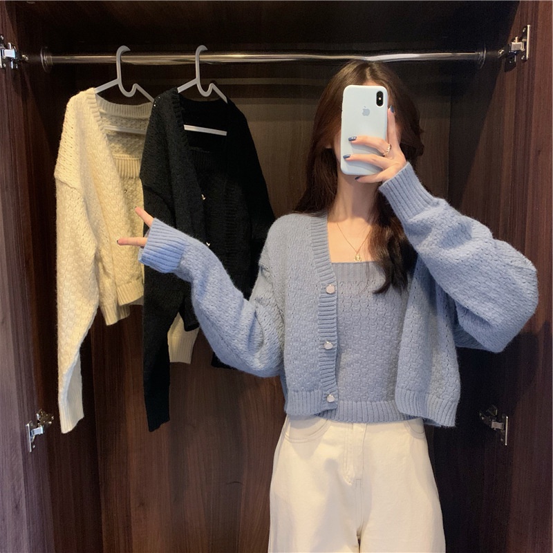 Jual 2IN1 BASIC CARDI KOREAN CARDIGAN RAJUT SWEATHER KOREA SWEATER ...