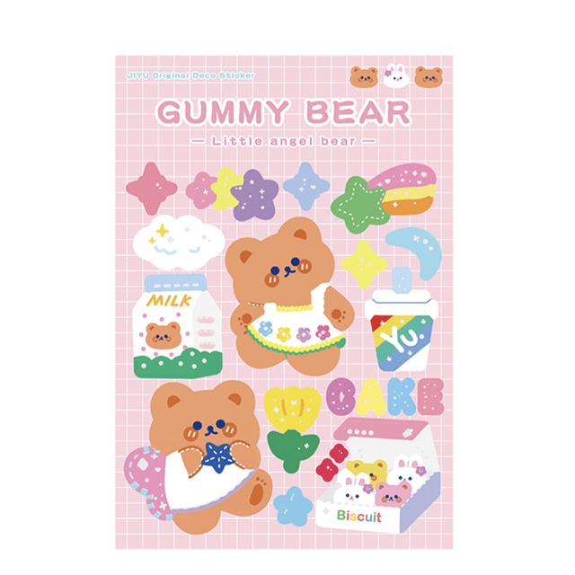 Jual Milkjoy Stikers Series Korean Style Glittery Bear Decoration ...