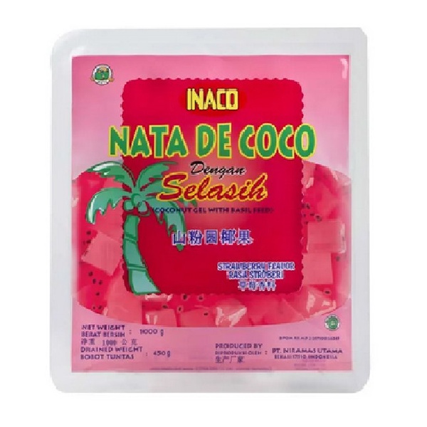 Jual nata de coco inaco selasih strawberry stroberi 1 kg | Shopee Indonesia