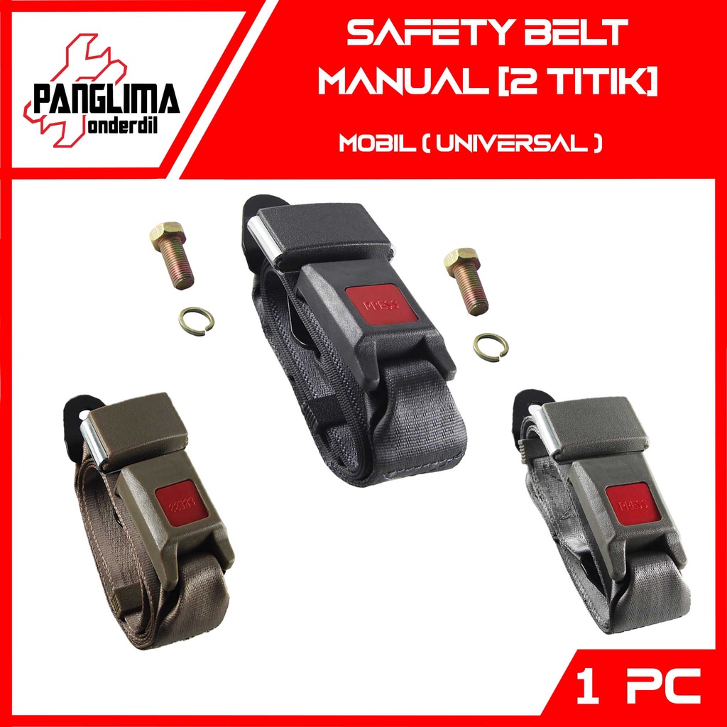 Jual Safety Belt 2 Titik AbuHitamCoklat Seat BeltBelSabuk Pengaman