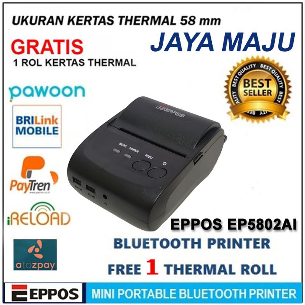 Jual MINI PORTABLE BLUETOOTH THERMAL RECEIPT PRINTER IWARE ZJ5802