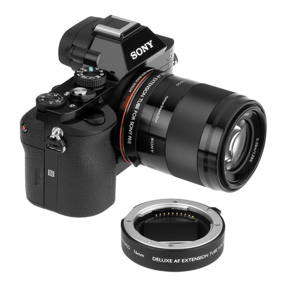 Meike MK-S-AF3A 10 mm 16 mm AF autofocus macro verlengbuis adapterring, compatibel met Sony, spiegelloze a6300 a6000 a7 a7SII NEX E-Mount FE-Mount camera