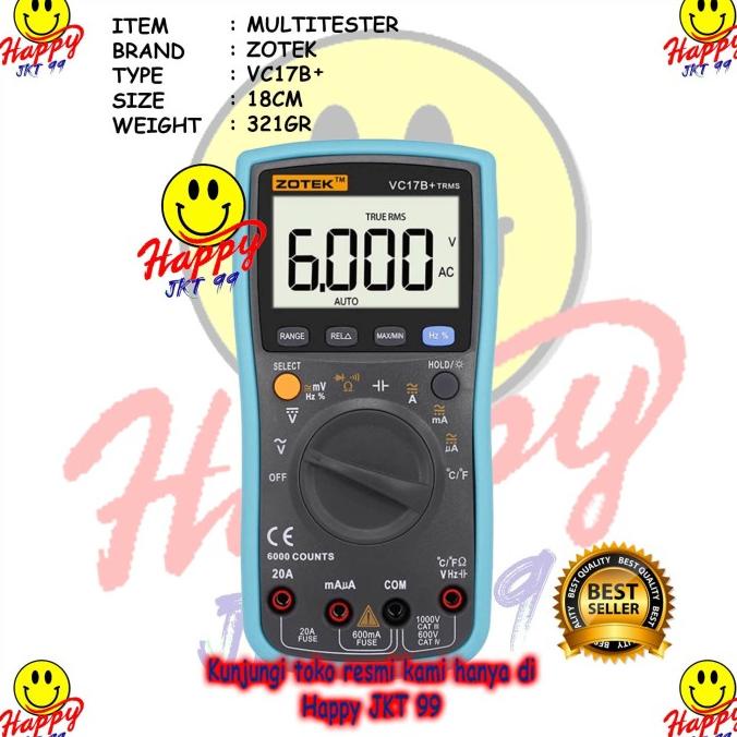 Jual AVOMETER DIGITAL ZOTEK VC17B+ / MULTITESTER DIGITAL ZOTEK VC 17B ...