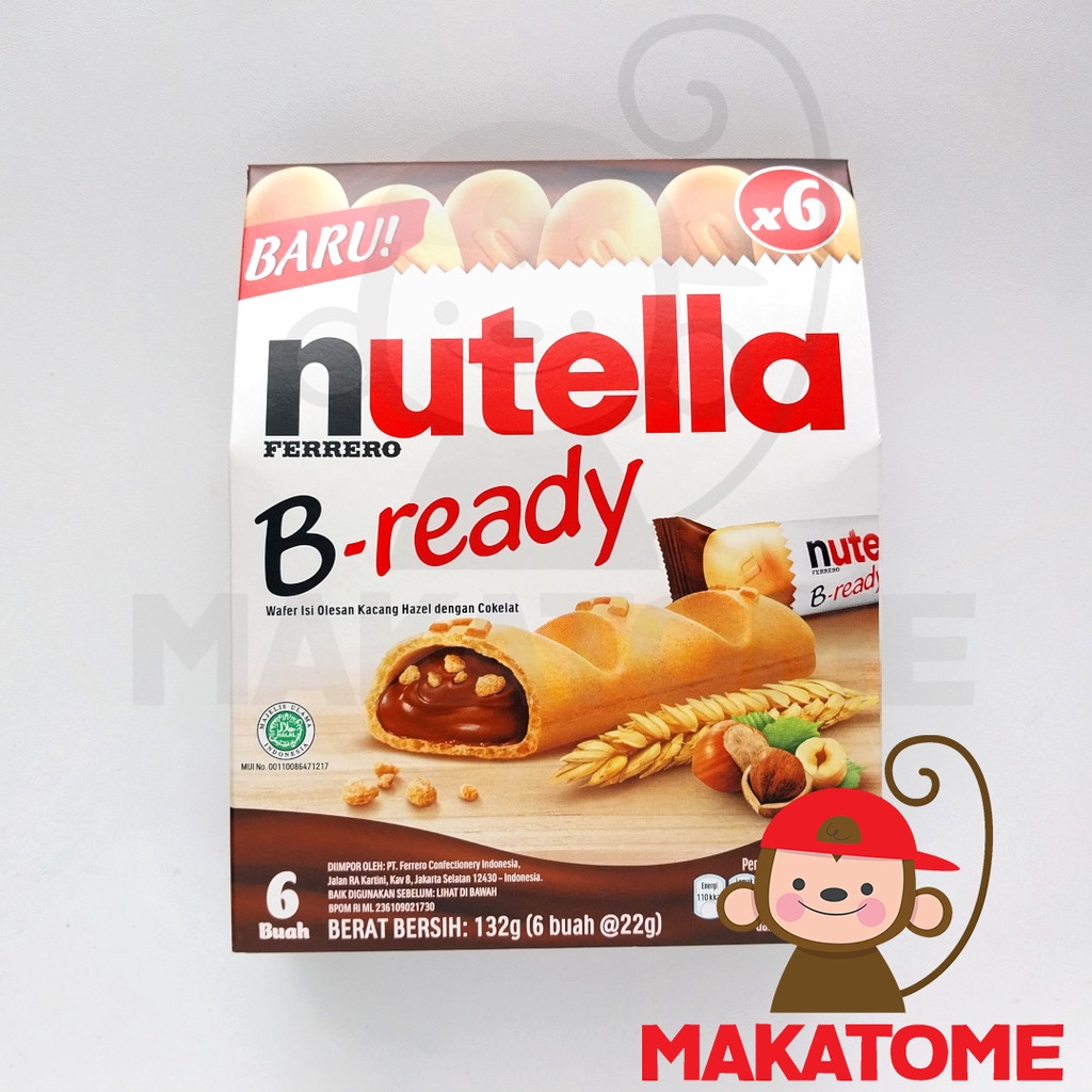 Jual Nutella B-Ready Isi 6 Buah 132gr Ferrero Nutela Bready B Ready ...