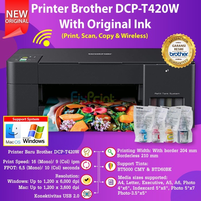 Jual Printer Brother Dcp T420w Dcp T420w Refill Ink Tank Wireless All