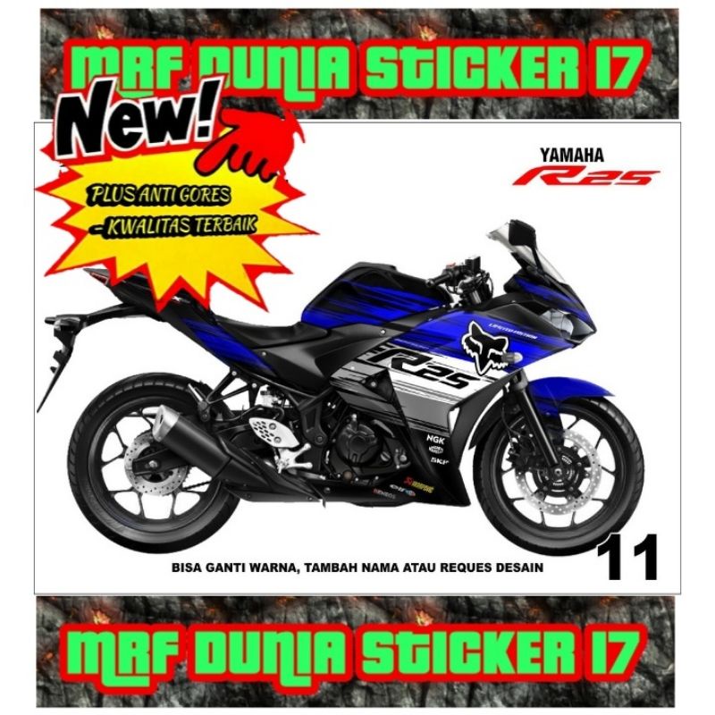Jual Sticker decal Yamaha R25 Full Body dekal Yamaha R25 Stiker Decal ...