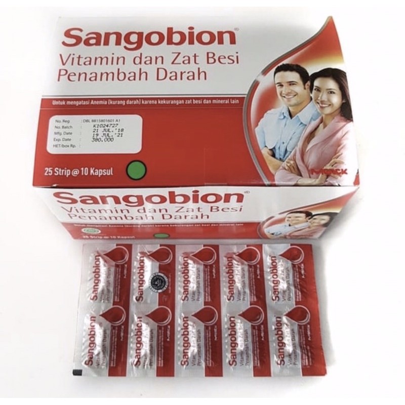 Jual Sangobion strip 10 tablet ( multivitamin penambah darah ) | Shopee