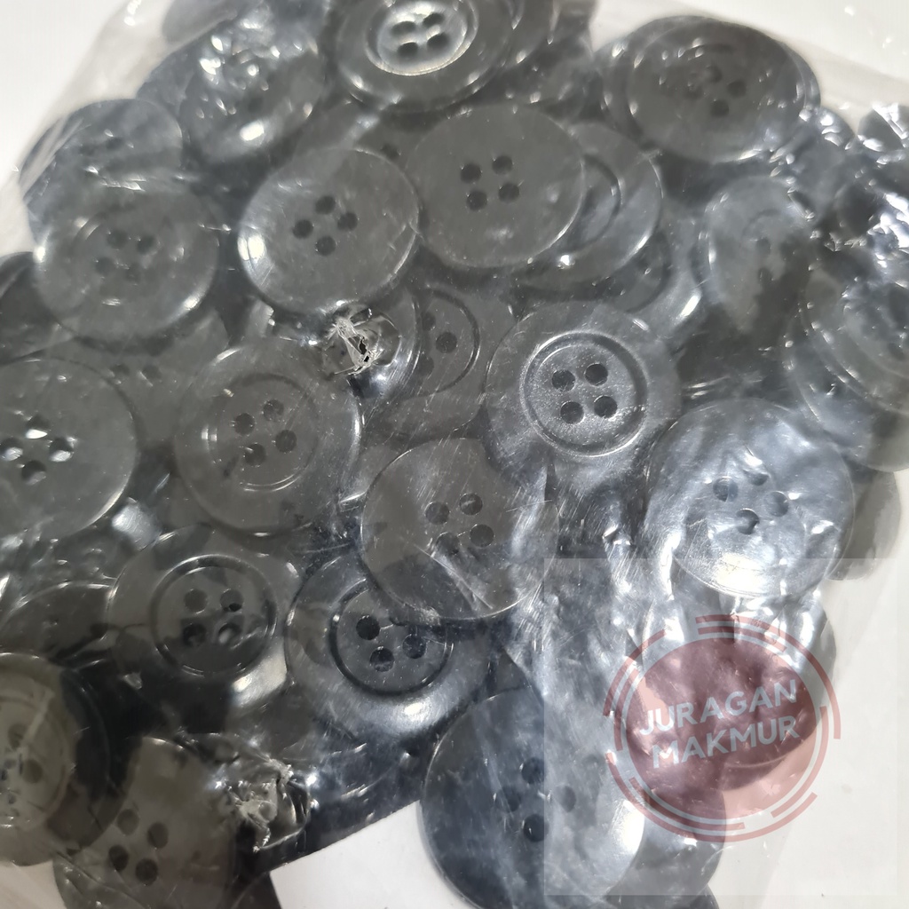 Jual [144pcs] Kancing Dinas 15mm (24L) dan 20mm (32L) Lubang 4 Hitam ...