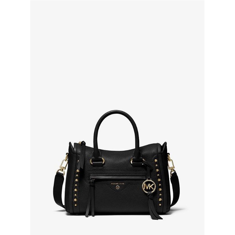 Carine small studded discount pebbled leather satchel