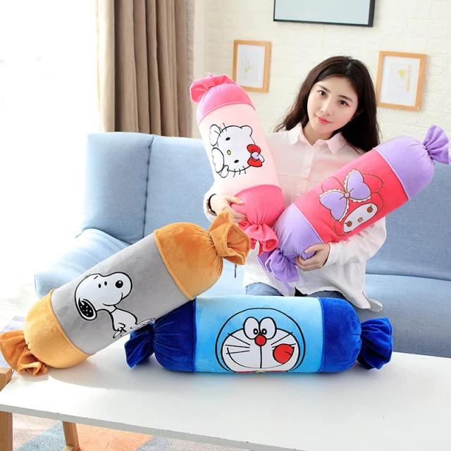 Jual Bantal Guling Berbentuk Permen Bergambar Karakter Doraemon Snoopy