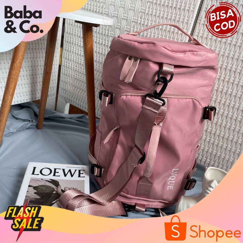 Jual TAS TRAVEL RANSEL LVQUE TAS GYM BACKPACKER DUFFEL BAG FITNESS