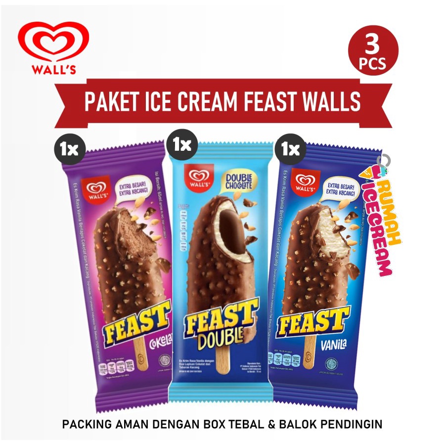 Jual Paket Es Krim Feast Walls 3pcs Shopee Indonesia 4960