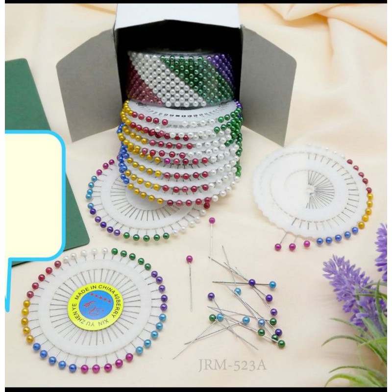 Jual Jarum pentul bulat 12 pak multiwarna pin hijab | Shopee Indonesia
